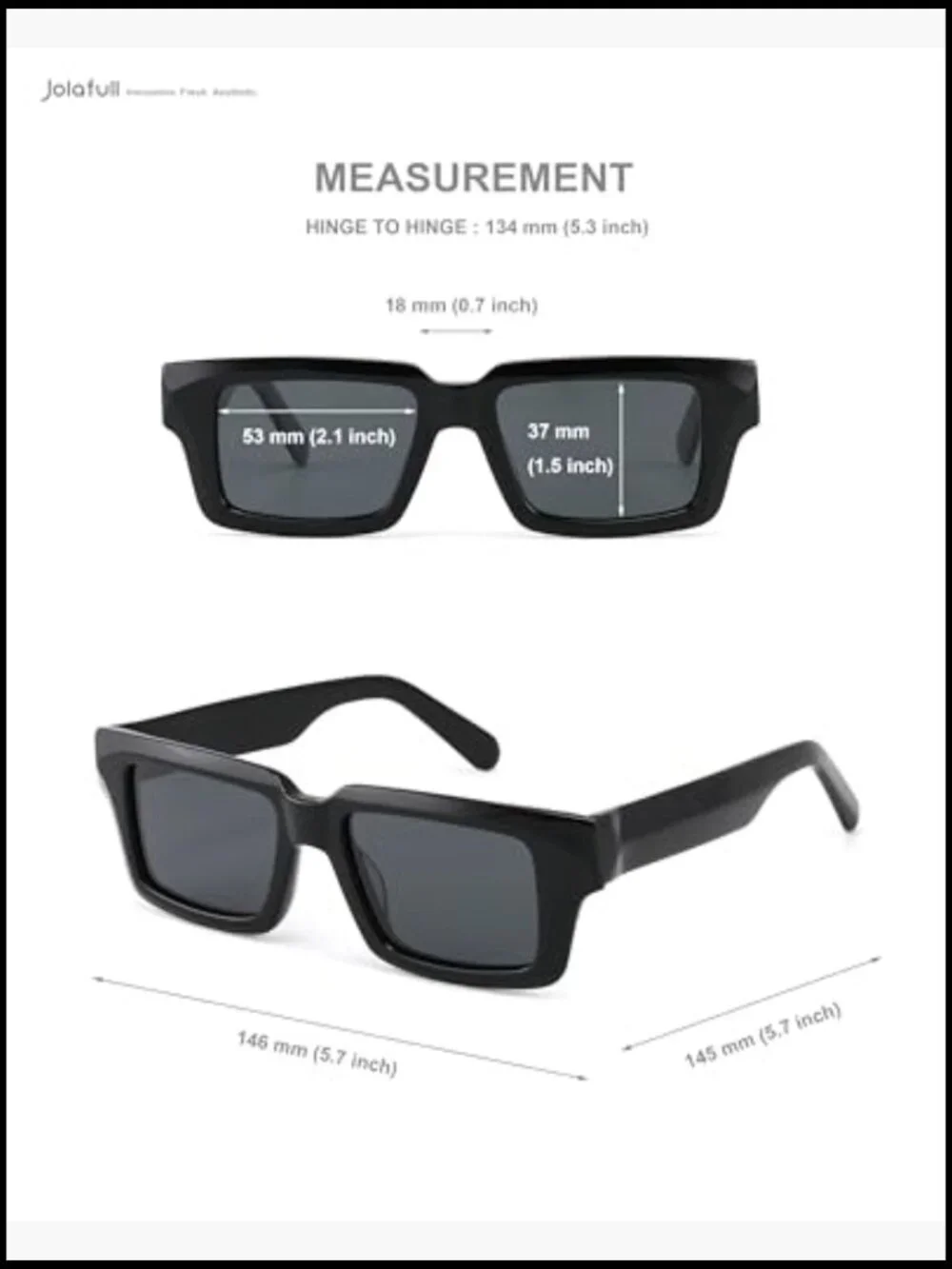 Rectangle Polarized Men's Acetate Sunglasses with UV Protection